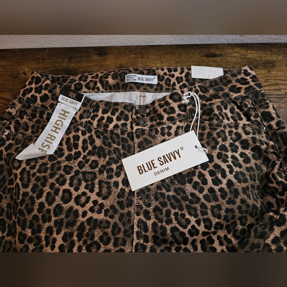 🎰Plus size leopard soft jeans